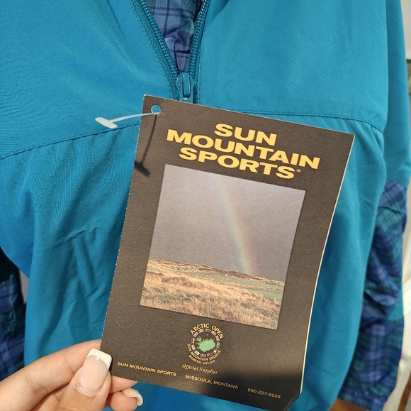 ❗NWT Sun Mountain Sports Vintage Blue Plaid Windbreak Women's Size Medium - Picture 2 of 5